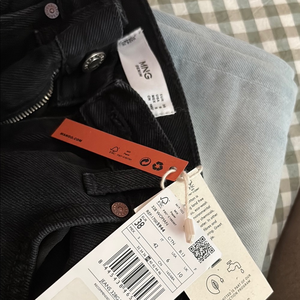 Mango Charcoal Denim Pants